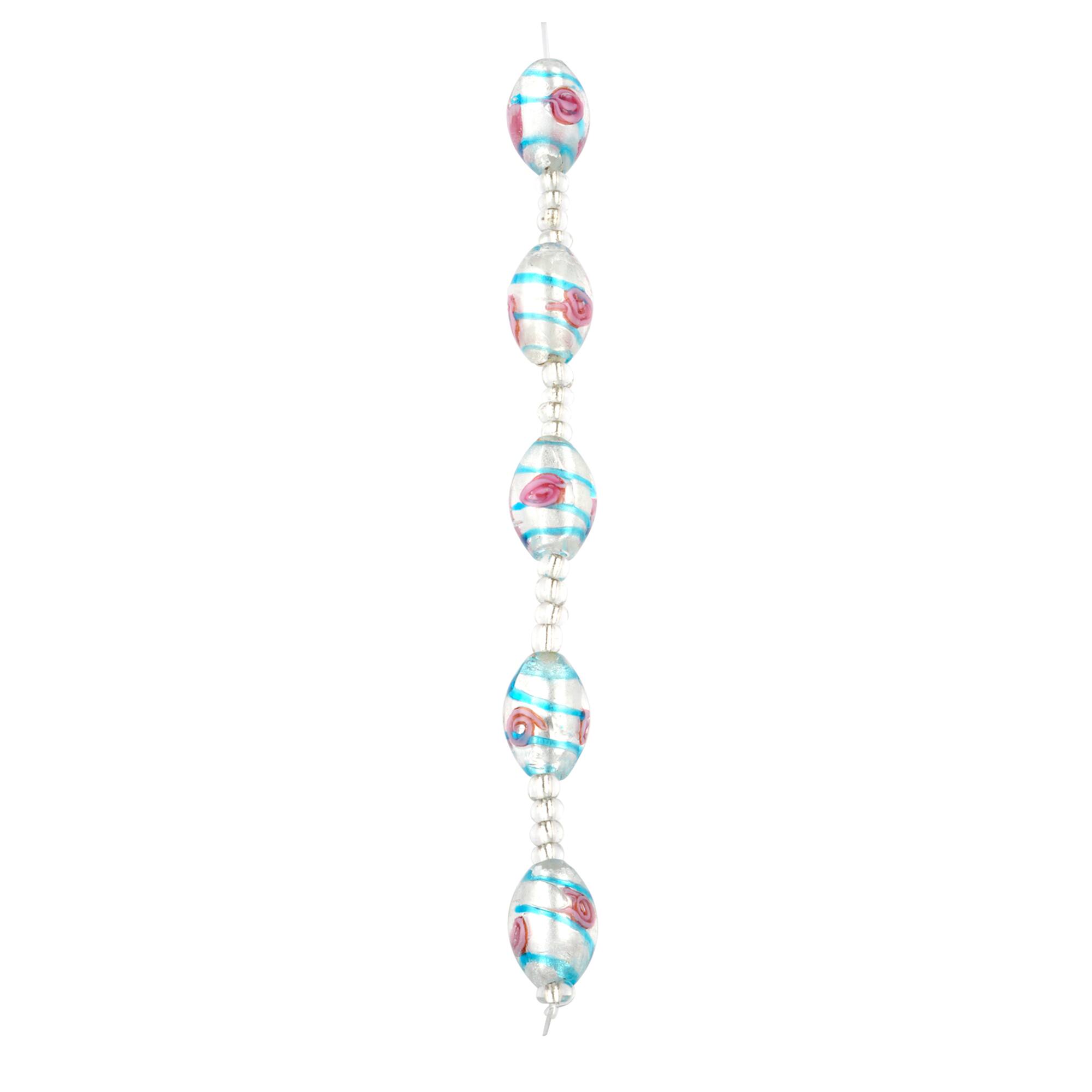 Flower Oval Lampwork Glass Bead Mix by Bead Landing™
